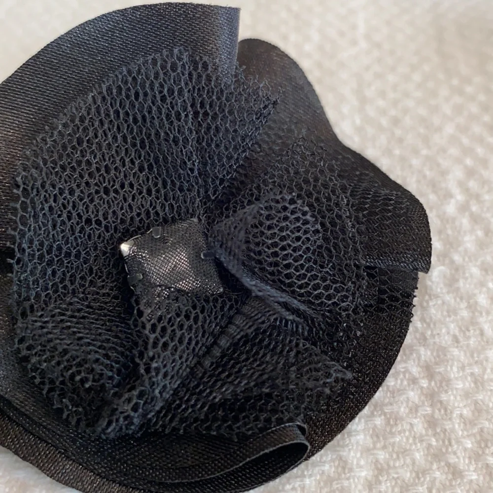 Victorian Style Vintage Mourning Jewelry Black Lace Retro Tulle Brooches Pins